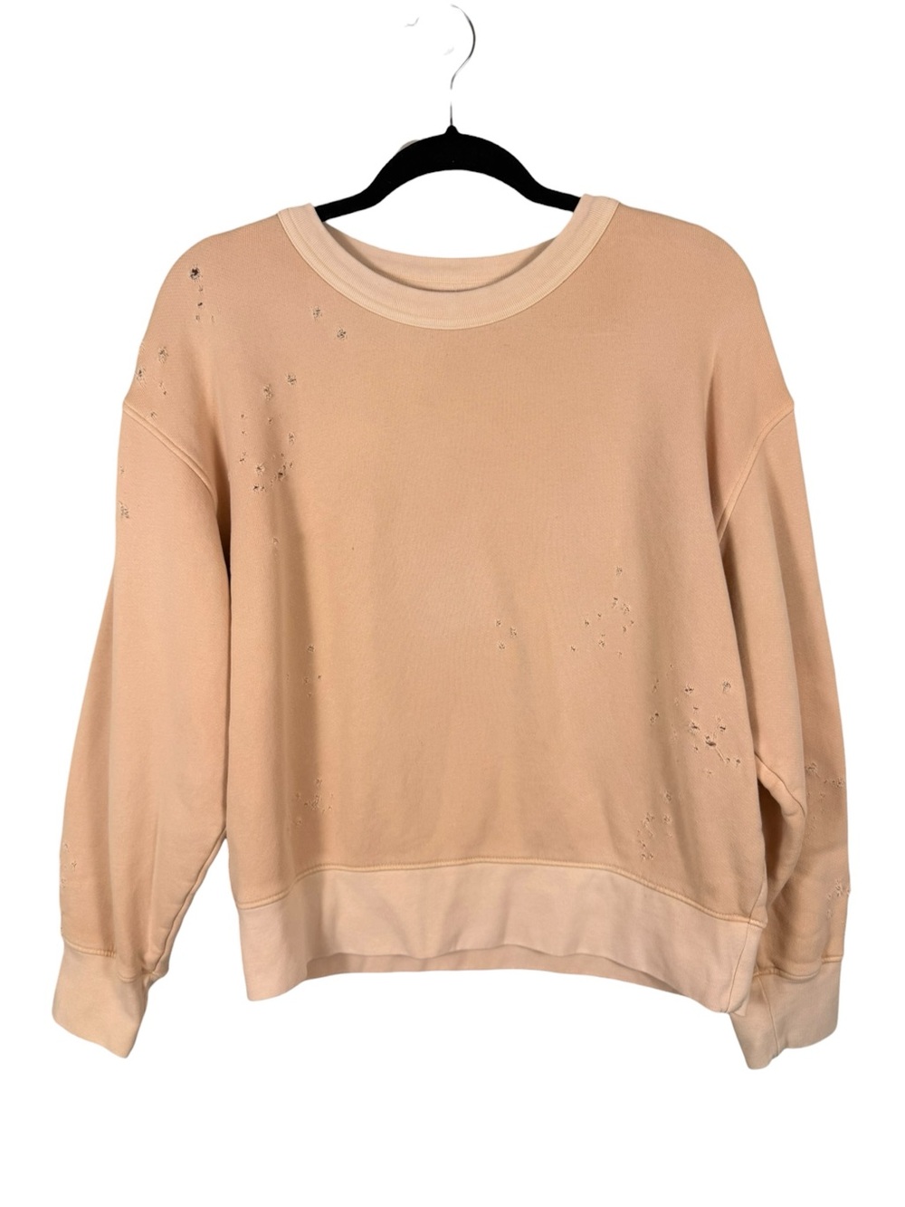 Citizens of Humanity Distressed Everyday Crewneck Sweatshirt Blush Pink Sz Small